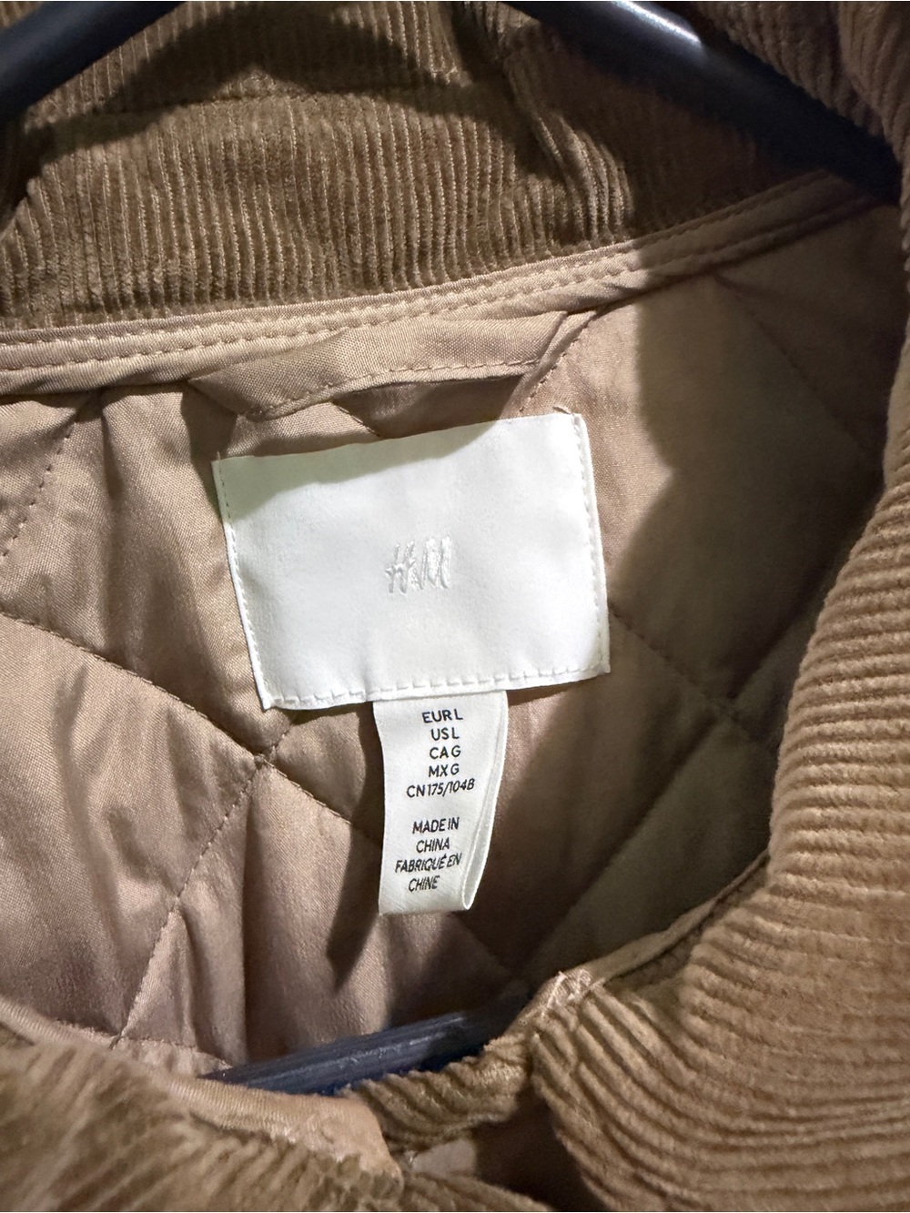 Quilted Oversized Women's Jacket in Tan - Picture 2 of 5